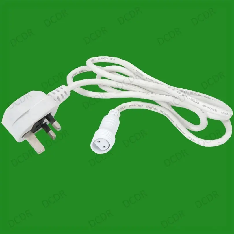 1.5m UK 3 Pin Power Connecting H05RN-F Cable Lead For LED Tube Lights Extendable