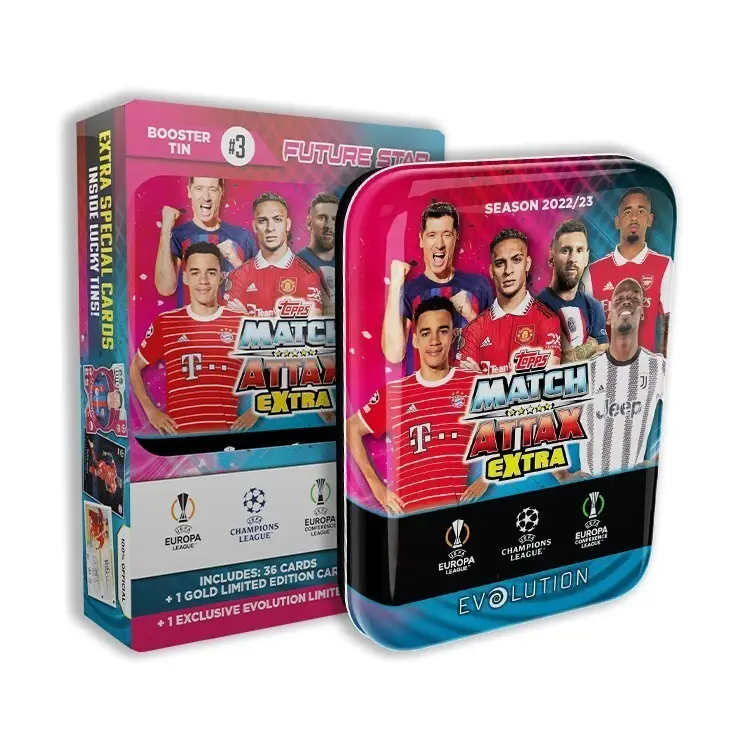 Match Attax Extra Mini Booster Tin3 Future Star Soccer Football UEFA League 2023