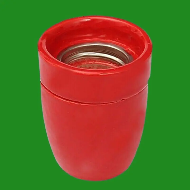 2x Red Coloured Glazed Ceramic Edison Screw E27 Light Bulb Holders ES Socket M10 - image 3 | Free standard UK delivery included | Discount Quality Products