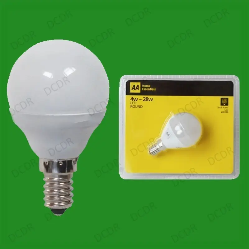1x 4W (=28W) LED AA Instant Start Round Golf Light Bulbs SES E14 2700K Lamps