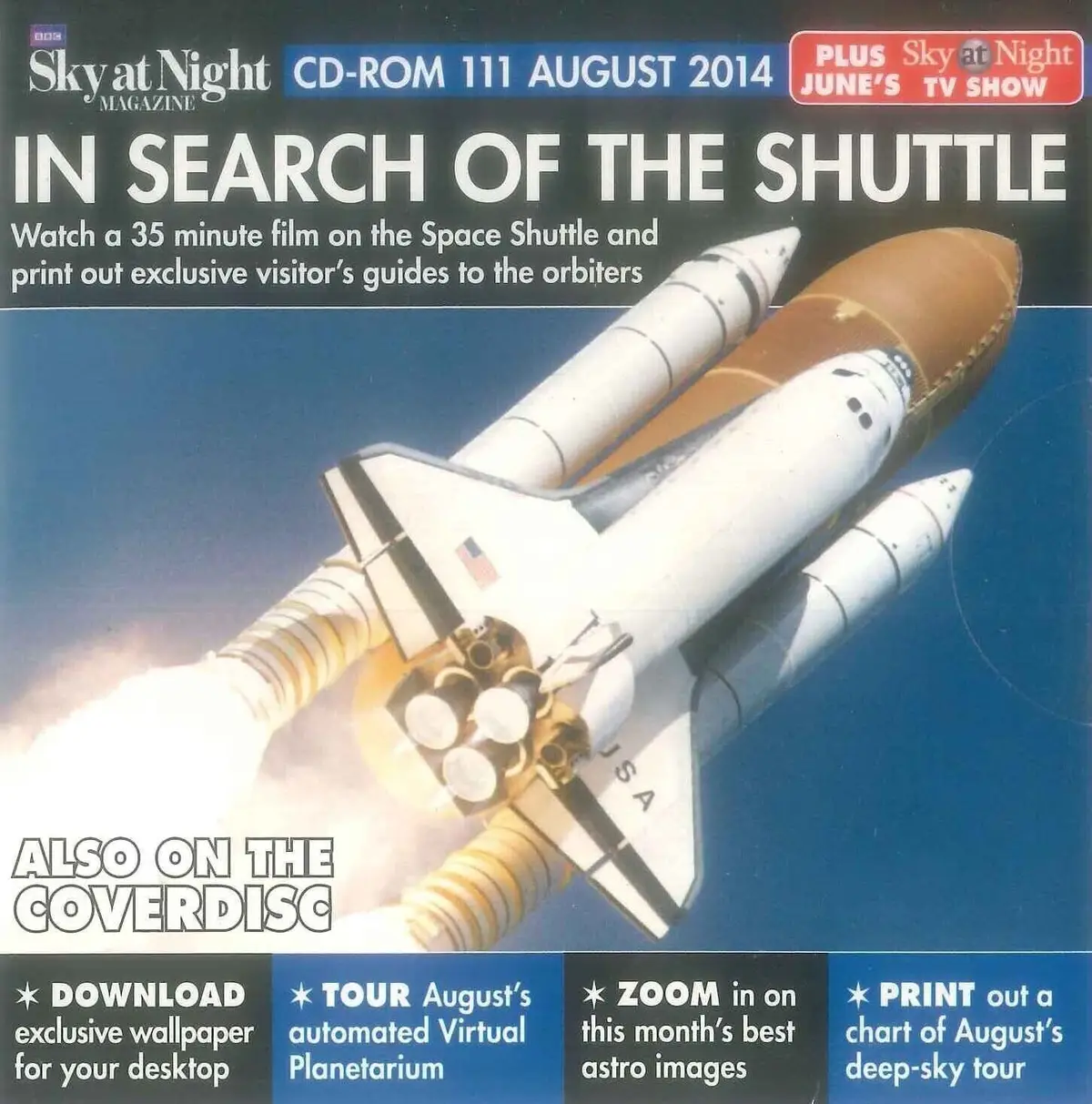 BBC Sky at Night CD-ROM, In Search of the Shuttle #111 August 2014, Windows, Mac