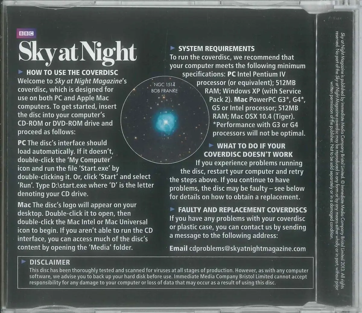 BBC Sky at Night CD-ROM, 100th Issue Special, #100 September 2013, Windows, Mac - image 2 | Free standard UK delivery included | Discount Quality Products
