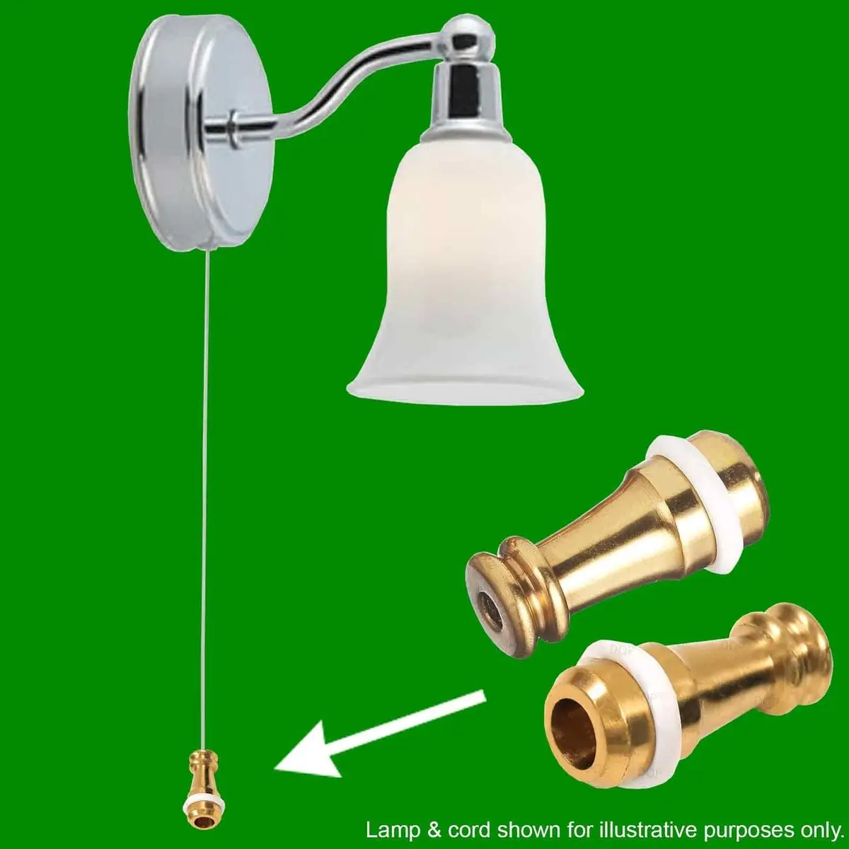 1x 37mm Brass Cord Pull Switch, Weight For Bathroom Light, Curtains etc - image 3 | Free standard UK delivery included | Discount Quality Products