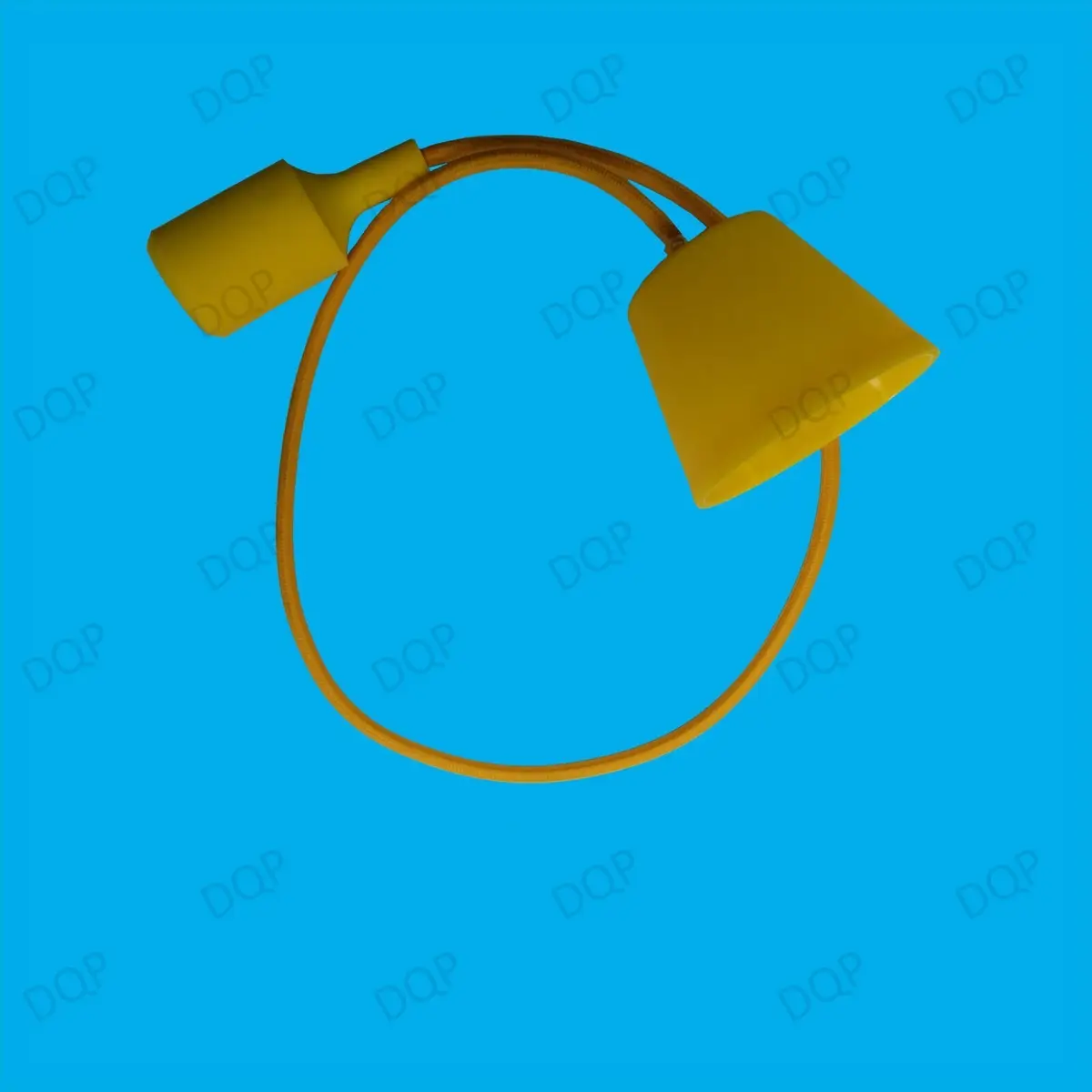 4x Yellow Silicone Coated ES E27 Rose Pendant Ceiling Lamp Light Bulb Holder