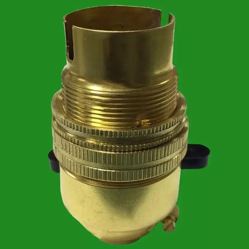 4x Bayonet Socket BC B22 Brass 1/2" Entry Bulb Holder Switch & Shade Collar - image 2 | Free standard UK delivery included | Discount Quality Products