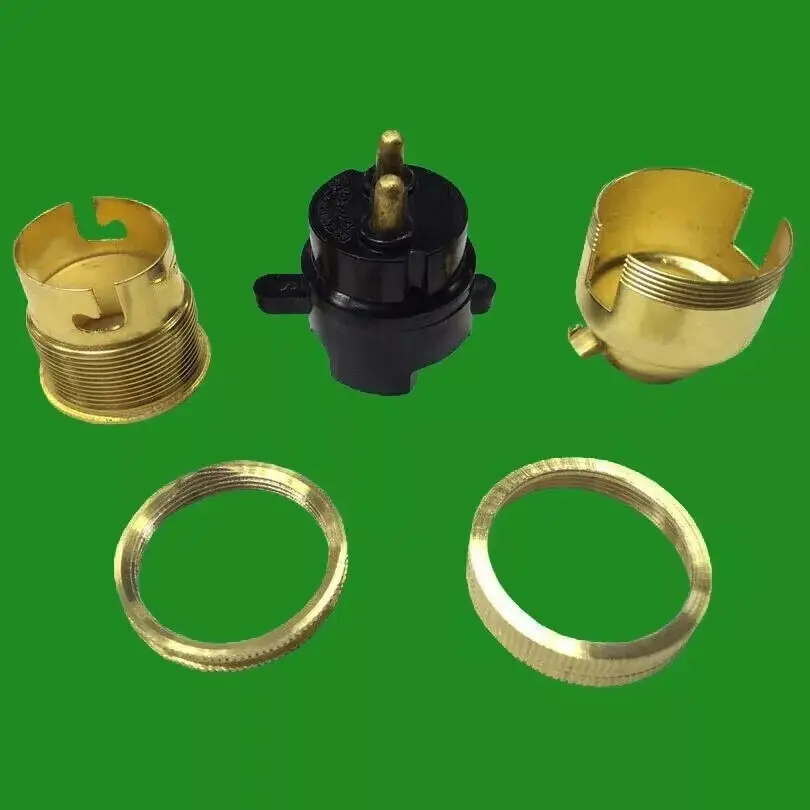 4x Bayonet Socket BC B22 Brass 1/2" Entry Bulb Holder Switch & Shade Collar - image 6 | Free standard UK delivery included | Discount Quality Products