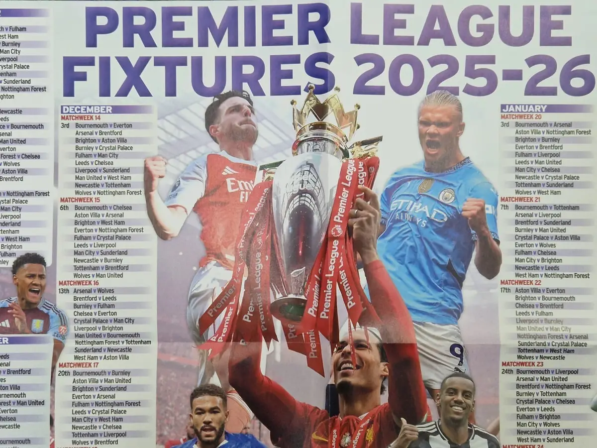 Premier League Fixtures 2025-26 Giant Wallchart Guide, Football, Soccer Poster - image 2 | Free standard UK delivery included | Discount Quality Products