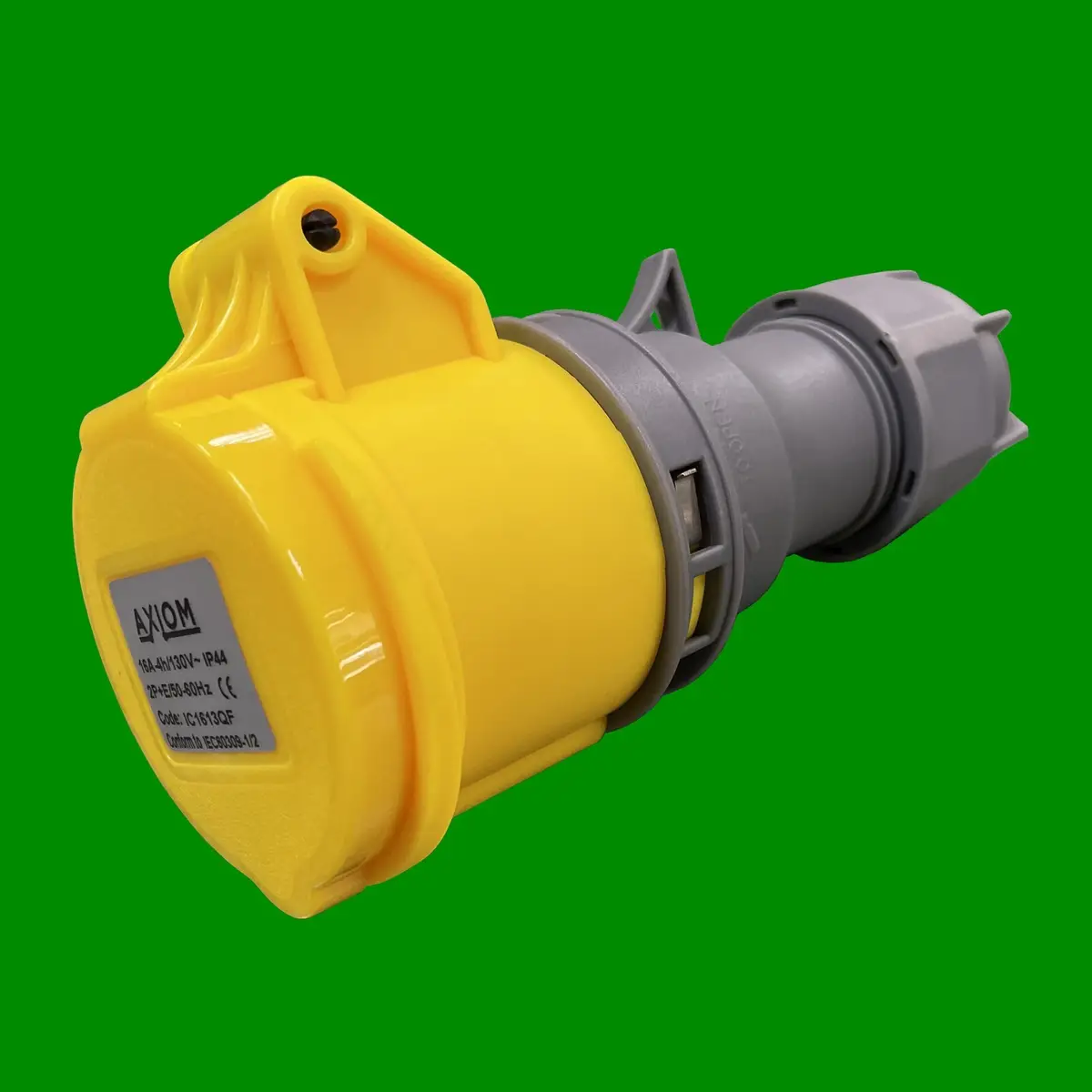 1x 16A 110V 2P+E Yellow Coupler 3 Pin Female Socket Quick Fit, Splash Proof IP44 - image 2 | Free standard UK delivery included | Discount Quality Products