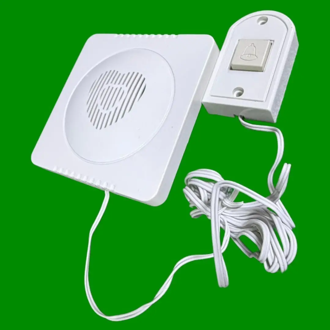 Door Bell Ding Dong Chime Button &amp; Speaker, Wired, Battery Operated, Wall Mount
