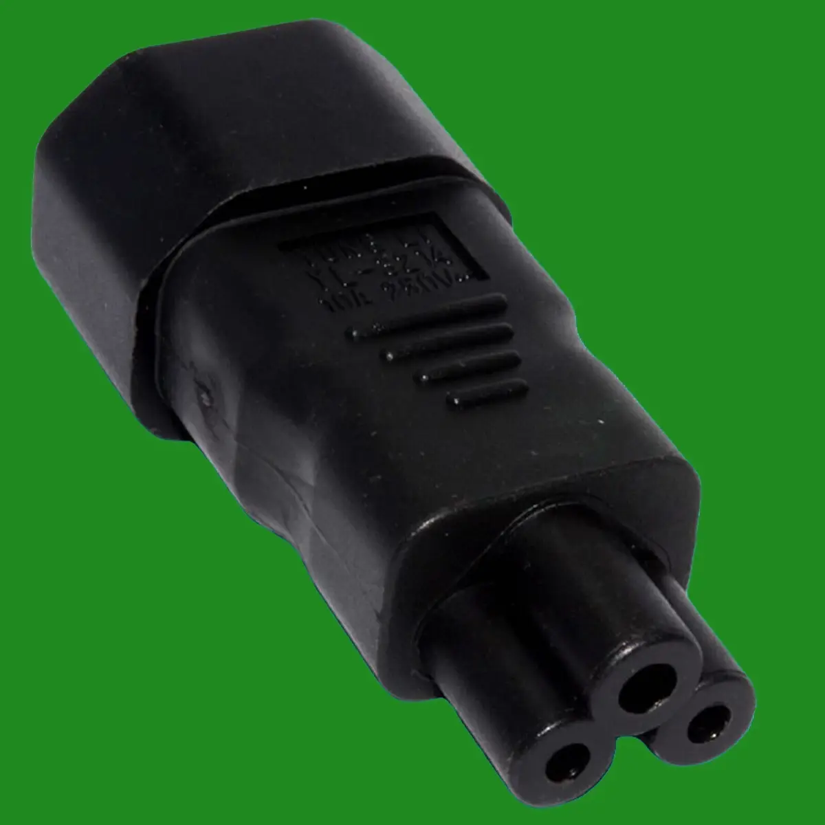2x 3 Pin IEC Socket C14 to Cloverleaf Plug C5 Adapter Converter Black - image 2 | Free standard UK delivery included | Discount Quality Products