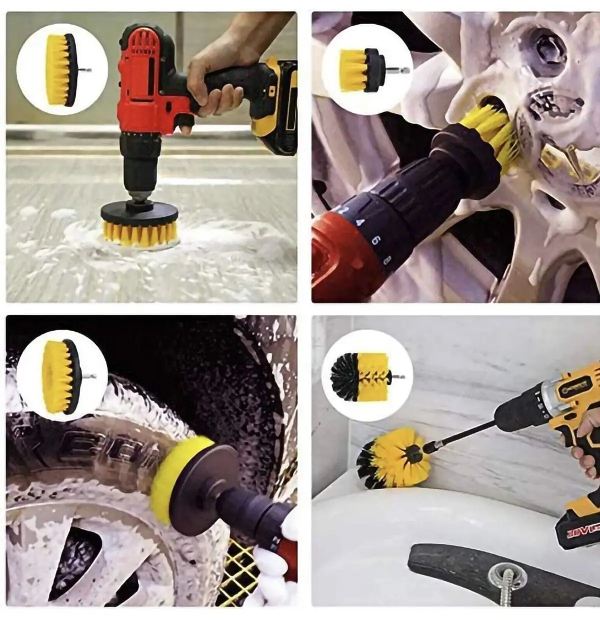 5x Electric Drill Cleaning Brush Grout Power Scrub Cleaner Kitchen Bath Car Tile - image 5 | Free standard UK delivery included | Discount Quality Products