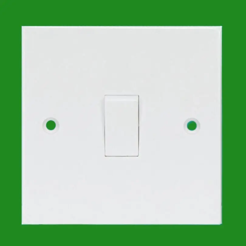 1x White 1 Gang 3 Way Intermediate Mains Wall Light Lamp Switch, 10A 240V