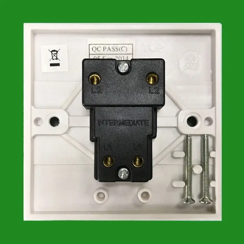 1x White 1 Gang 3 Way Intermediate Mains Wall Light Lamp Switch, 10A 240V - image 2 | Free standard UK delivery included | Discount Quality Products