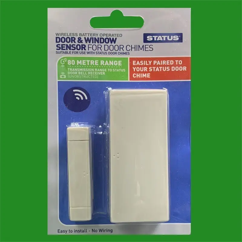1x Wireless Door &amp; Window Sensor For Status Door Chimes 80m Range, No Wiring