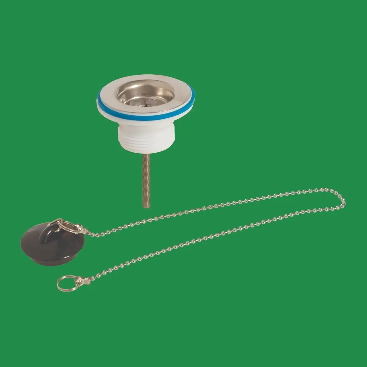 Strainer Waste With Plug And Chain 1 1/4" 32mm Stainless Steel Outlet Drainage