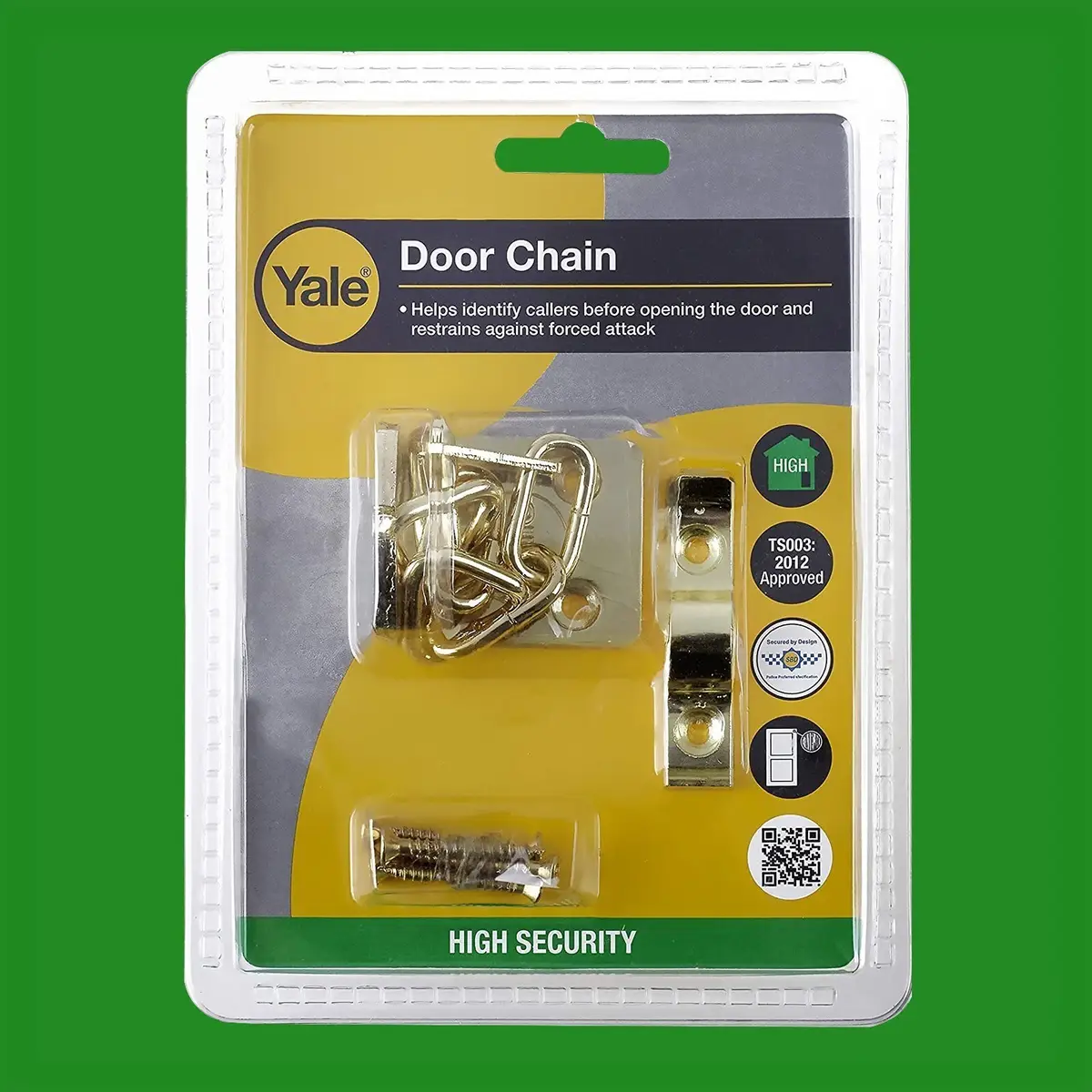 Yale Door Chain, Polished Brass, 135mm Chain, Suitable for Wooden Doors V-WS6-EB - Miscellaneous | Free standard UK delivery included | Discount Quality Products