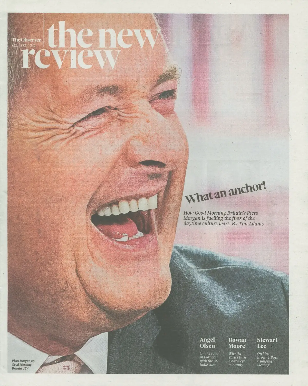 Observer New Review Newspaper Supplement, Piers Morgan, Angel Olsen 2.2.20