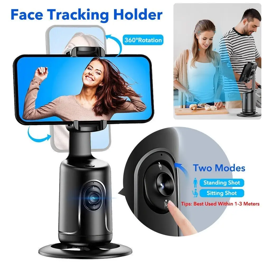 360° Rotation Tripod Phone Holder Auto Face Tracking Shooting Selfie Stick Mount - image 3 | Free standard UK delivery included | Discount Quality Products