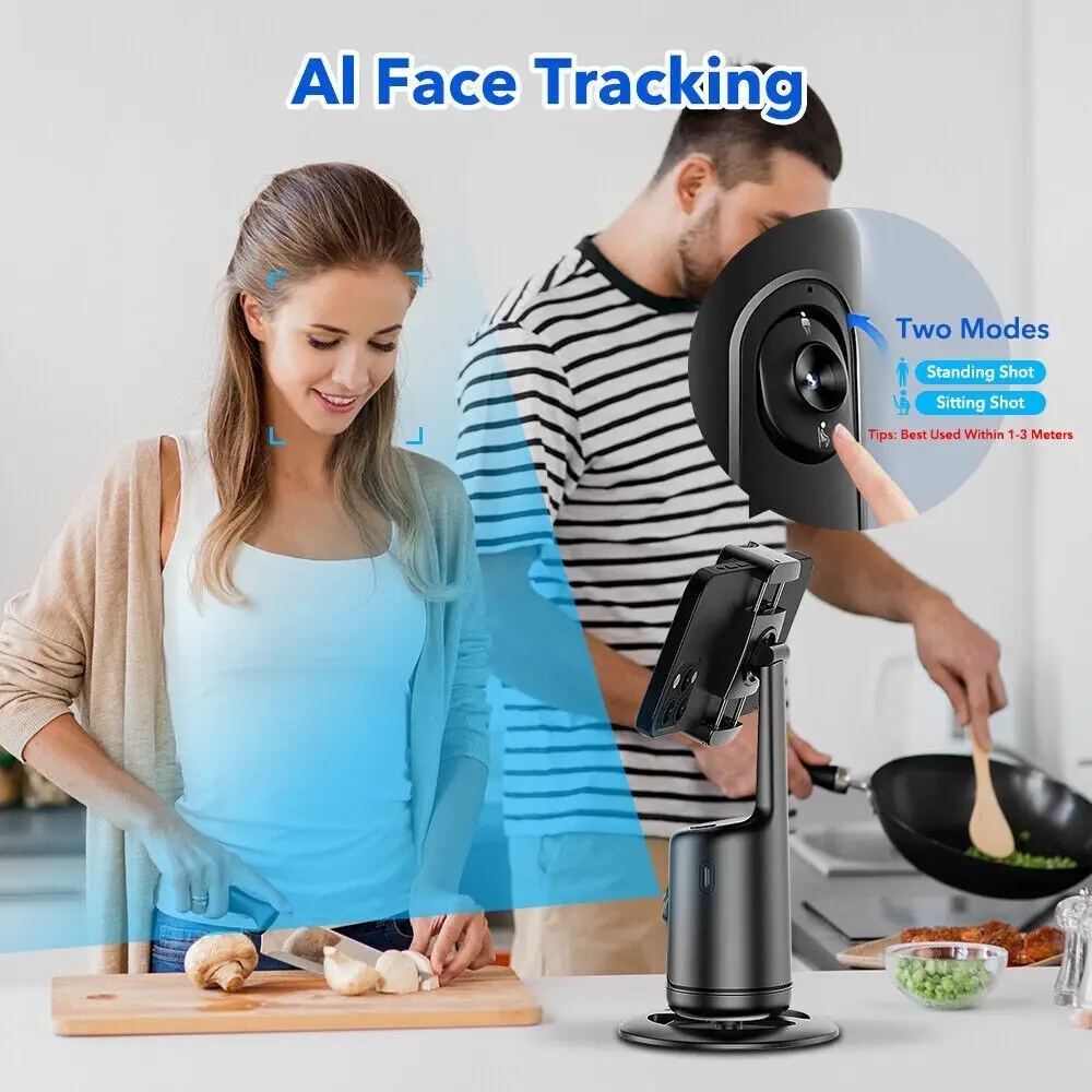 360° Rotation Tripod Phone Holder Auto Face Tracking Shooting Selfie Stick Mount - image 9 | Free standard UK delivery included | Discount Quality Products