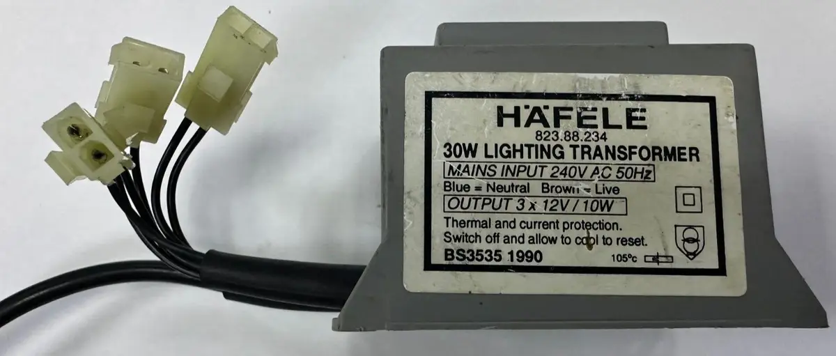 Hafele 30W Halogen Lighting Transformer, 3x 10W 12V, 823.88.234