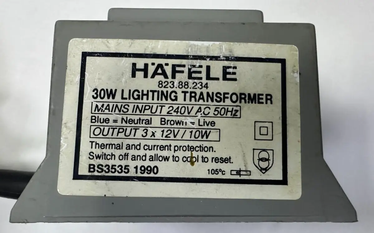 Hafele 30W Halogen Lighting Transformer, 3x 10W 12V, 823.88.234 - image 4 | Free standard UK delivery included | Discount Quality Products