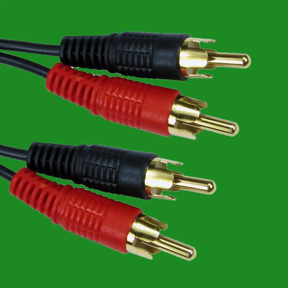 1.2m Twin Phono RCA Cable Lead Male To Male Gold Plated Analogue Audio