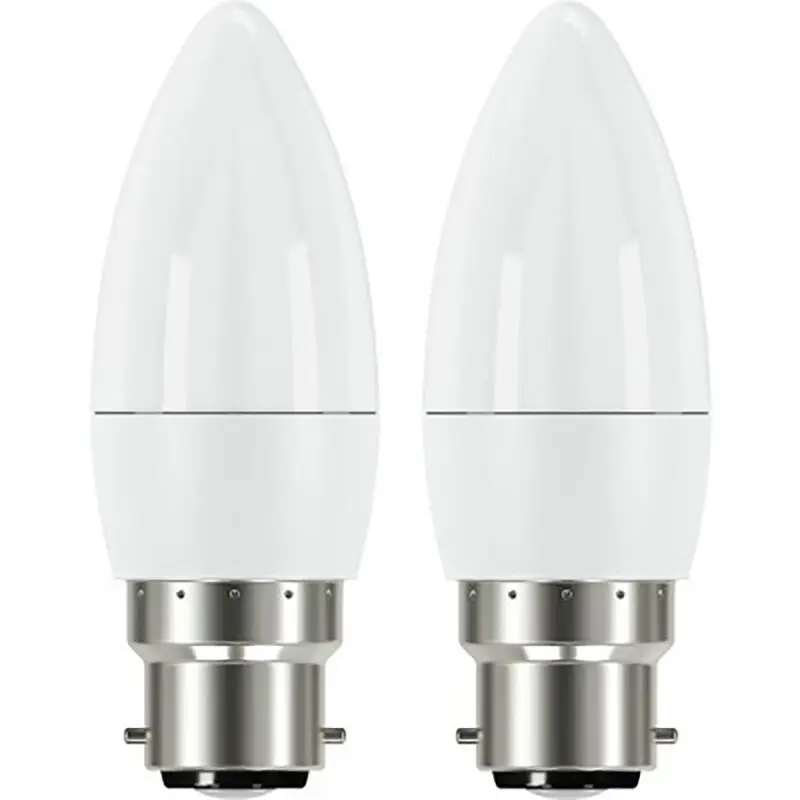 2x 5.4W (=40W) LED Pearl Candle Light Bulbs BC B22 Bayonet 2700K Lamp
