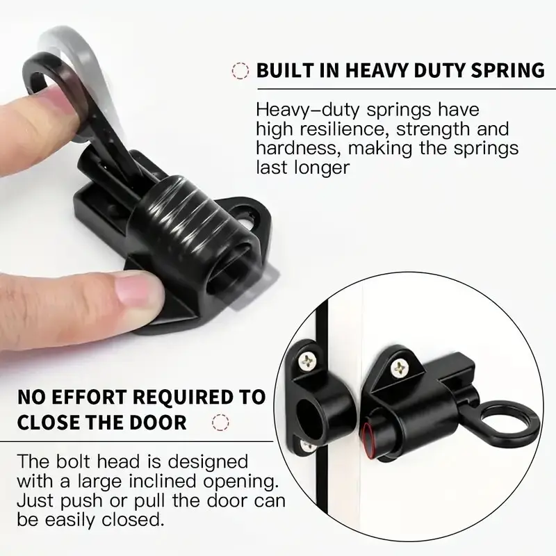 Aluminium Spring Automatic Latch, Sliding Door, Window Self-closing Window Latch - image 4 | Free standard UK delivery included | Discount Quality Products