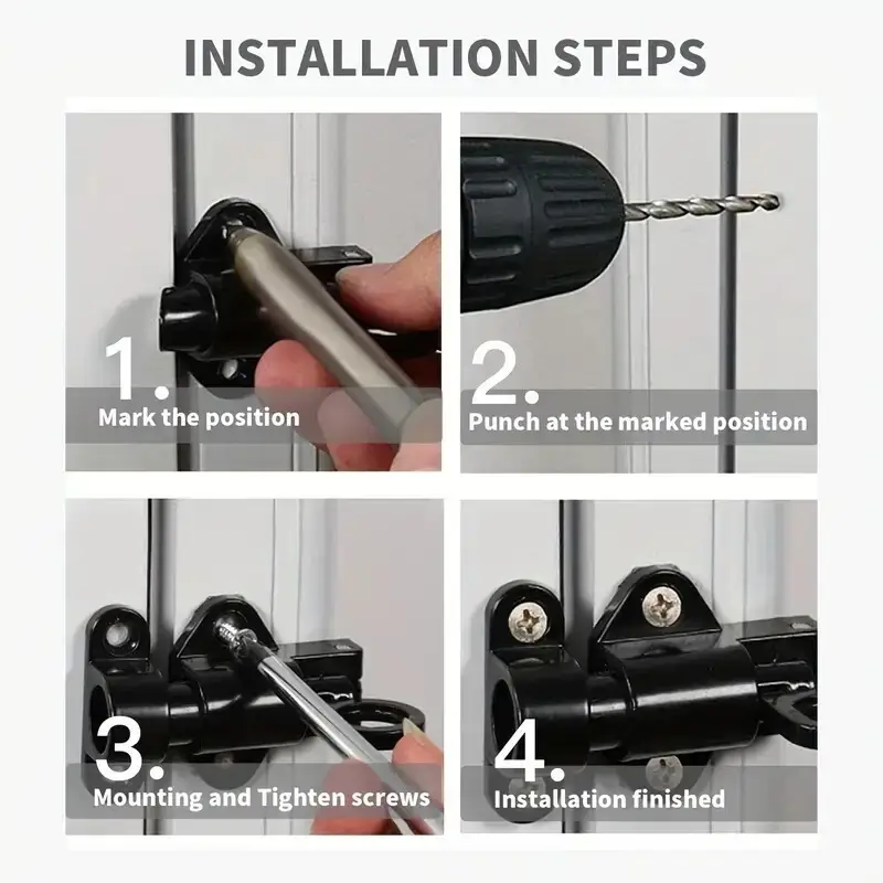 Aluminium Spring Automatic Latch, Sliding Door, Window Self-closing Window Latch - image 7 | Free standard UK delivery included | Discount Quality Products
