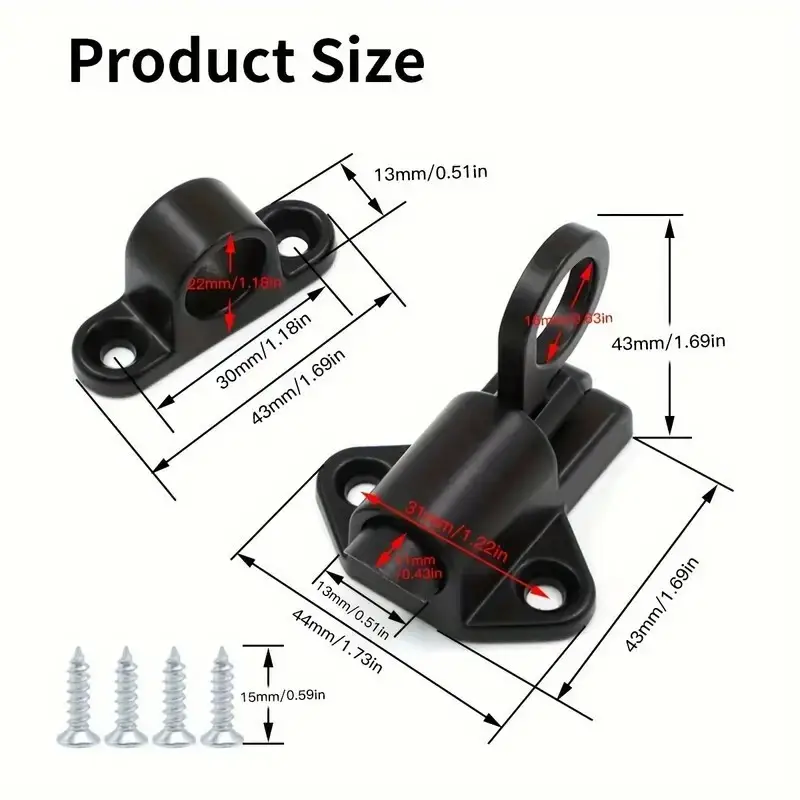 Aluminium Spring Automatic Latch, Sliding Door, Window Self-closing Window Latch - image 8 | Free standard UK delivery included | Discount Quality Products