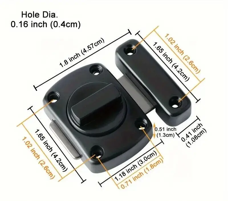 Safety Door Lock Bathroom Wardrobe Door Rotating Twist Barrel Lock Door Latch - image 6 | Free standard UK delivery included | Discount Quality Products