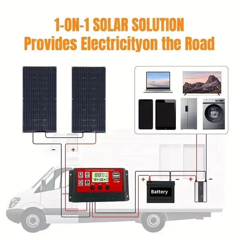 30A Solar Panel Battery Charge Controller 12V 24V, Dual USB Port, LCD Display - image 9 | Free standard UK delivery included | Discount Quality Products