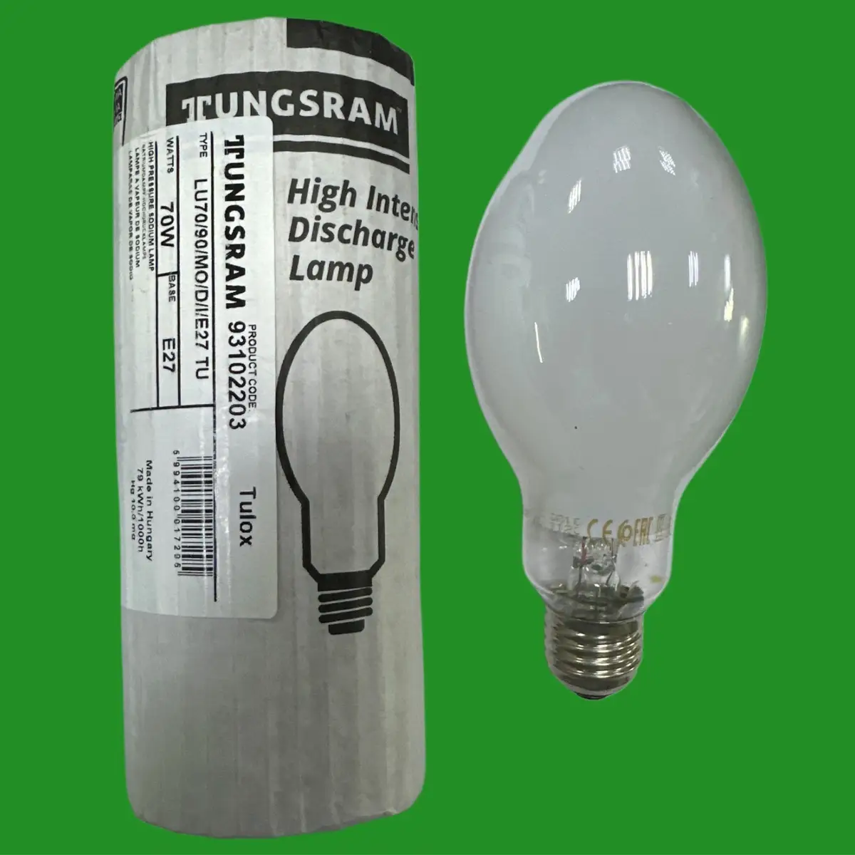 70W Tungsram HPS High Pressure SON Elliptical Light Bulb Lamp 93102203 ES E27