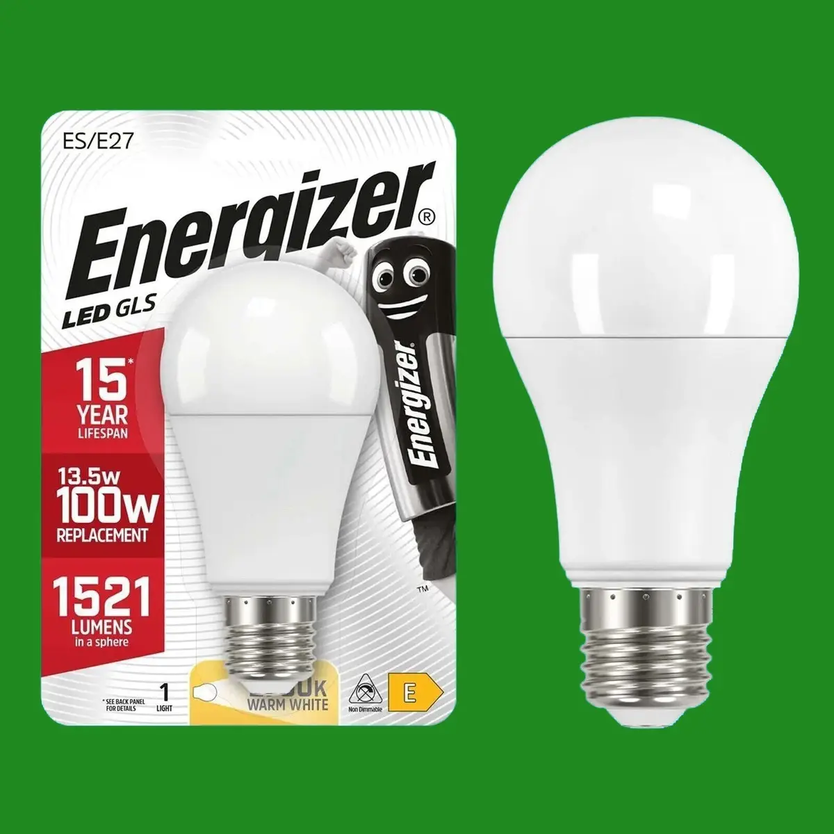 1x 13.5W (=100W) Frosted LED GLS A60 Edison ES E27, Warm 2700K, Light Bulb, Lamp