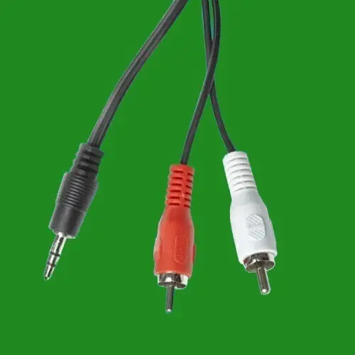 1.5m 3.5mm Jack Plug to 2x Phono RCA Plug AV TV DVD Video Lead Cable