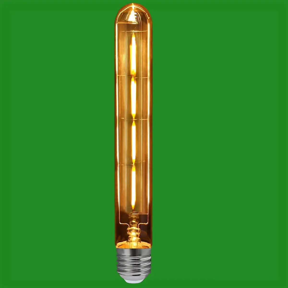 8x 4W (=33W) Vintage T30 Tube Gold LED Filament, ES E27, 2700K, Light Bulbs Lamp