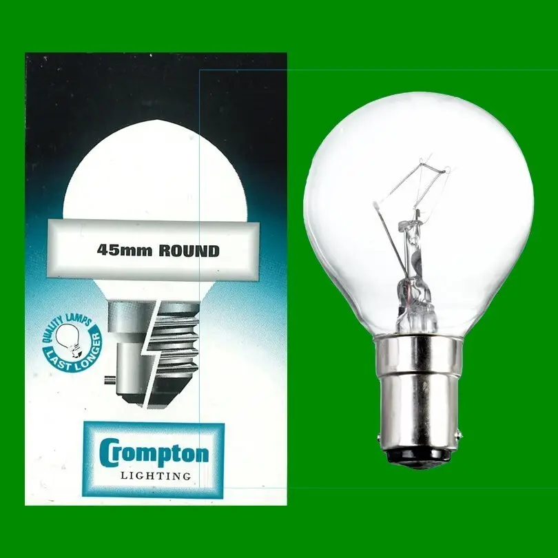 4x 60w Crompton Golf Round Incandescent Dimmable Clear SBC B15 Light Bulb Lamp