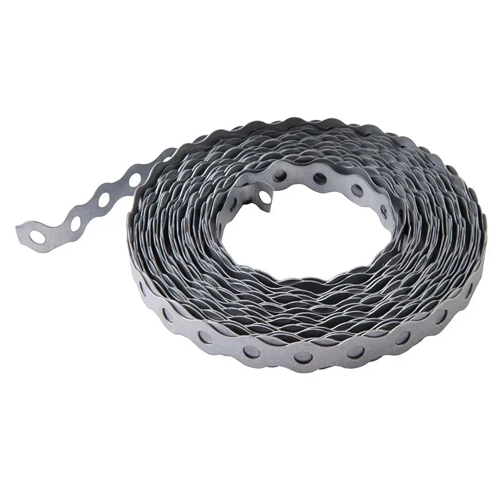 1x 17mm x 10m All Purpose Galvanised Steel Fixing Band Perforated Strapping Reel