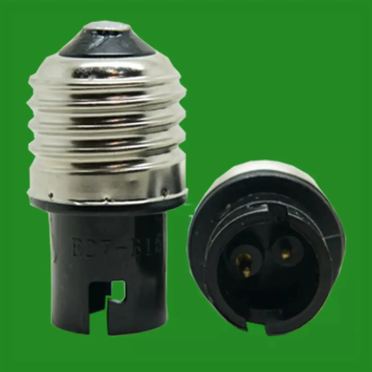 2x Black Edison Screw E27 To Small Bayonet B15 SBC Light Bulb Adaptor Converter