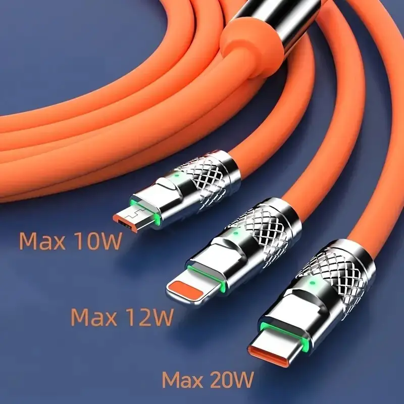 USB Mobile Phone Charging Cable 3-In-1 Type-C, 8 Pin, Micro, Data Fast Charging - image 3 | Free standard UK delivery included | Discount Quality Products