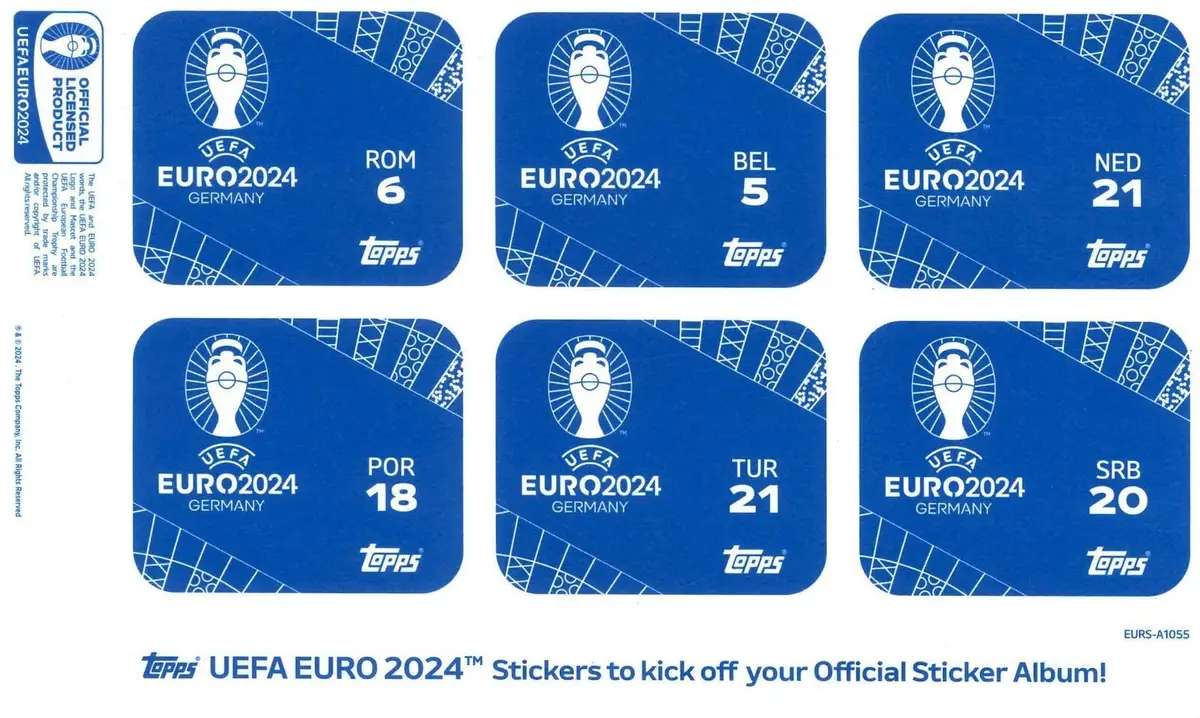 Topps Sheet of 6 Stickers, Football, Soccer, UEFA EURO 2024, Bernardo Silva - image 2 | Free standard UK delivery included | Discount Quality Products