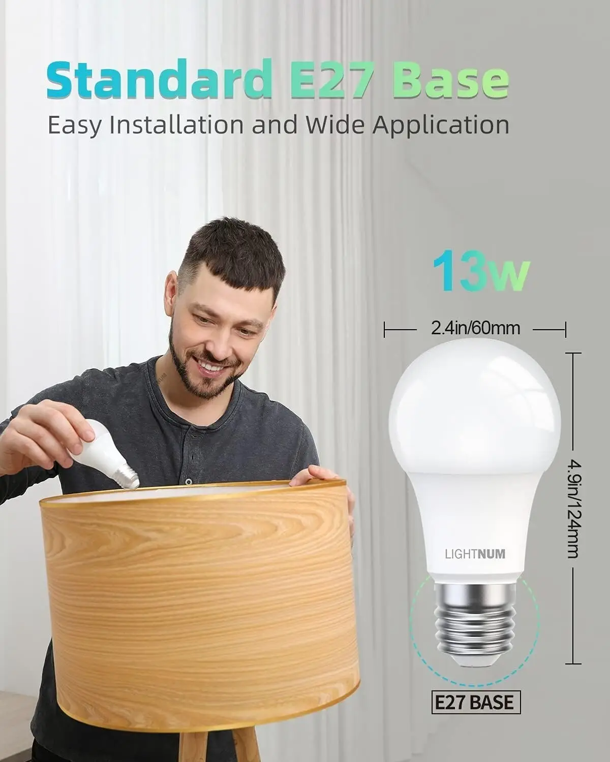 10x 13W (=100W) LED GLS Light Bulbs ES E27 Screw, 2700K Warm White A60 Lamp - image 2 | Free standard UK delivery included | Discount Quality Products