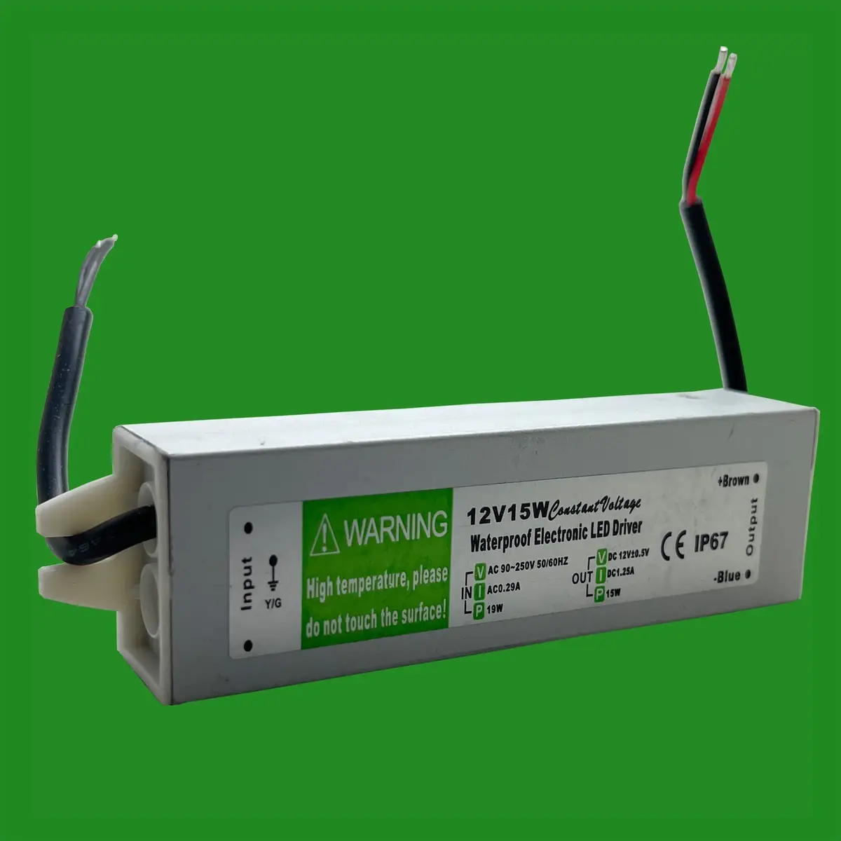 15W 12V IP67 Waterproof Outdoor Transformer LED Driver Power Supply MR16 CCTV