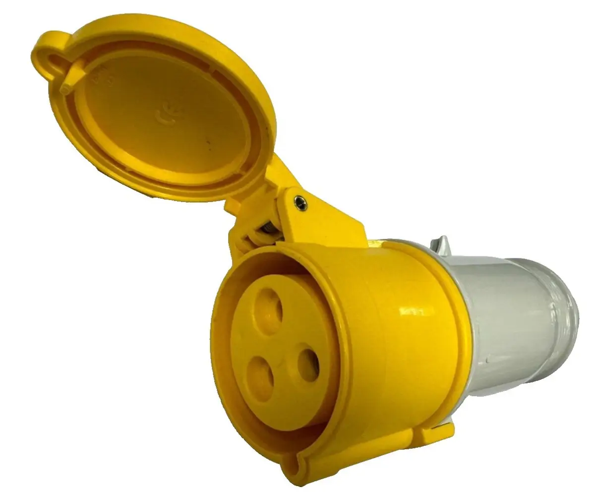 32A 110V IP44 Yellow Cable Mount 3P 2P+E Industrial Power Socket Female Plug