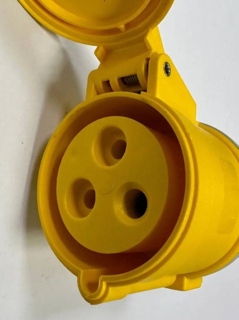 32A 110V IP44 Yellow Cable Mount 3P 2P+E Industrial Power Socket Female Plug - image 2 | Free standard UK delivery included | Discount Quality Products