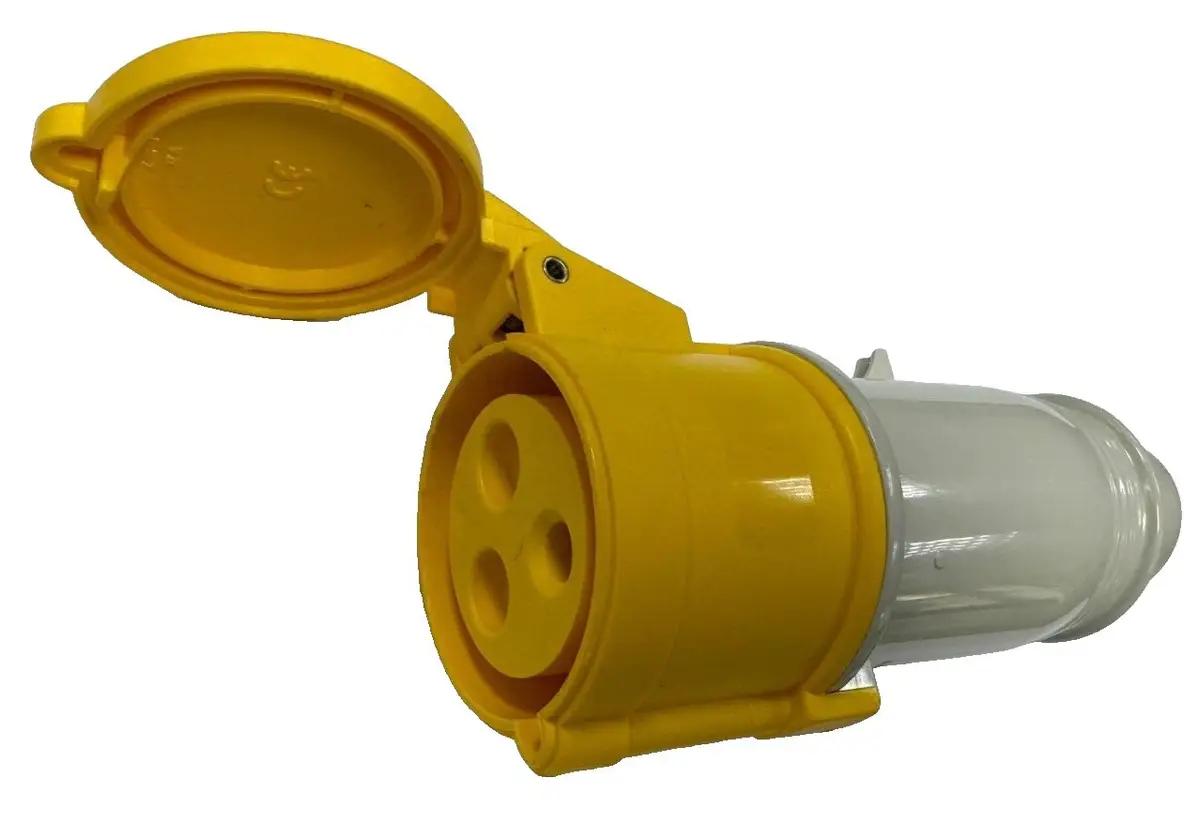 32A 110V IP44 Yellow Cable Mount 3P 2P+E Industrial Power Socket Female Plug - image 3 | Free standard UK delivery included | Discount Quality Products