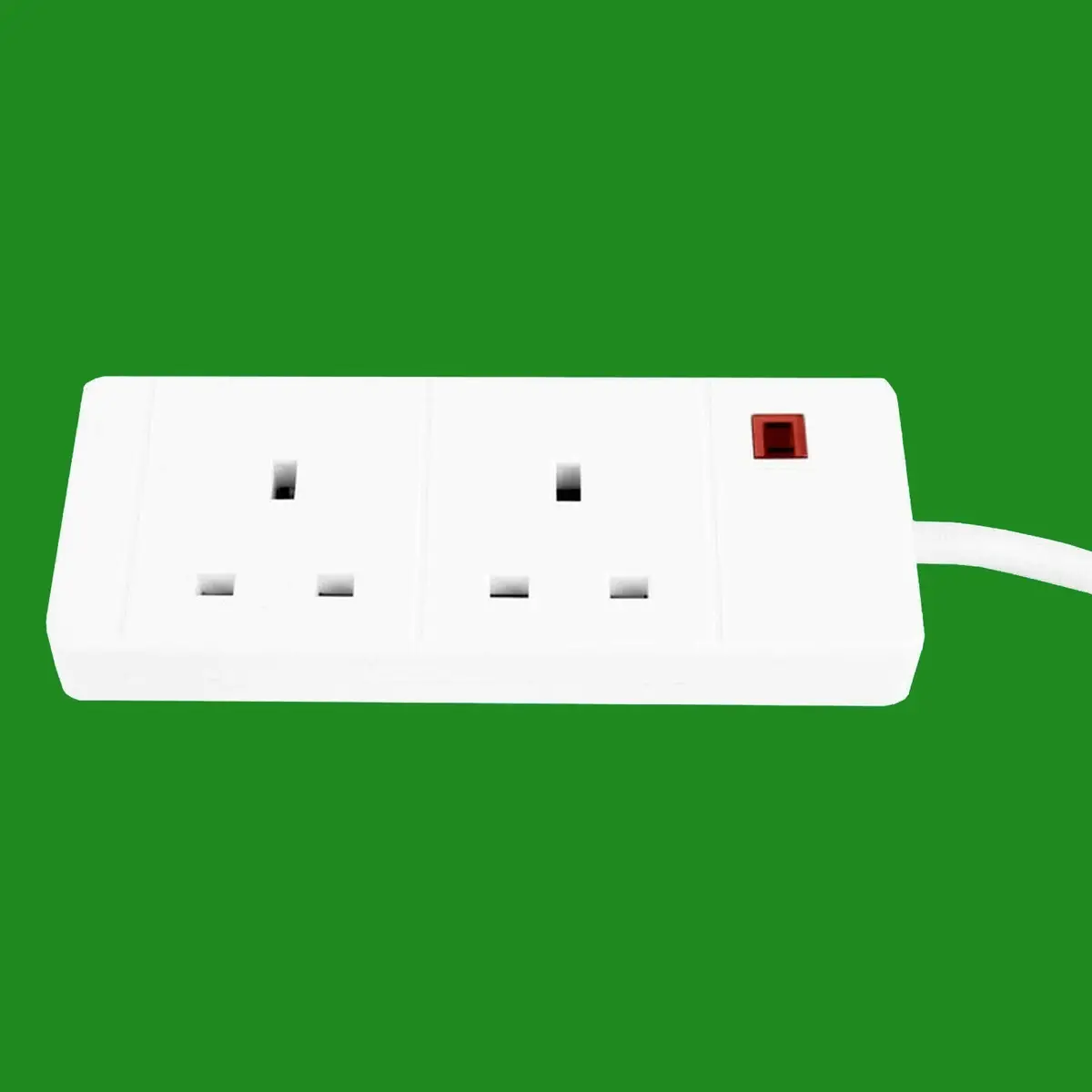 5m White 2 Way Extension Lead Wire 13A 3 Pin UK Socket With Neon Light - image 3 | Free standard UK delivery included | Discount Quality Products