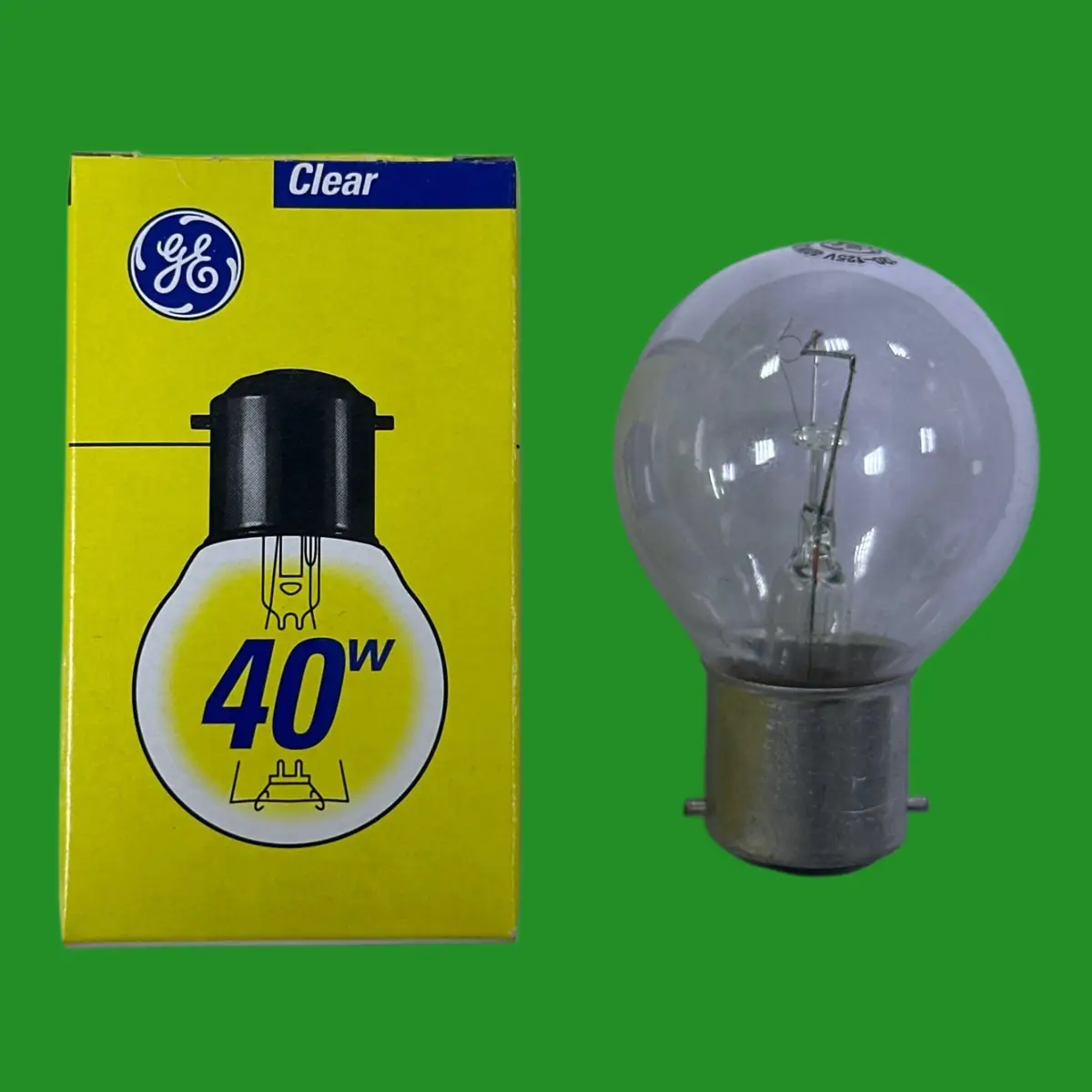 10x 40W GE 120V-125V Incandescent Dimmable Clear Golf Light Bulbs Round B22 BC