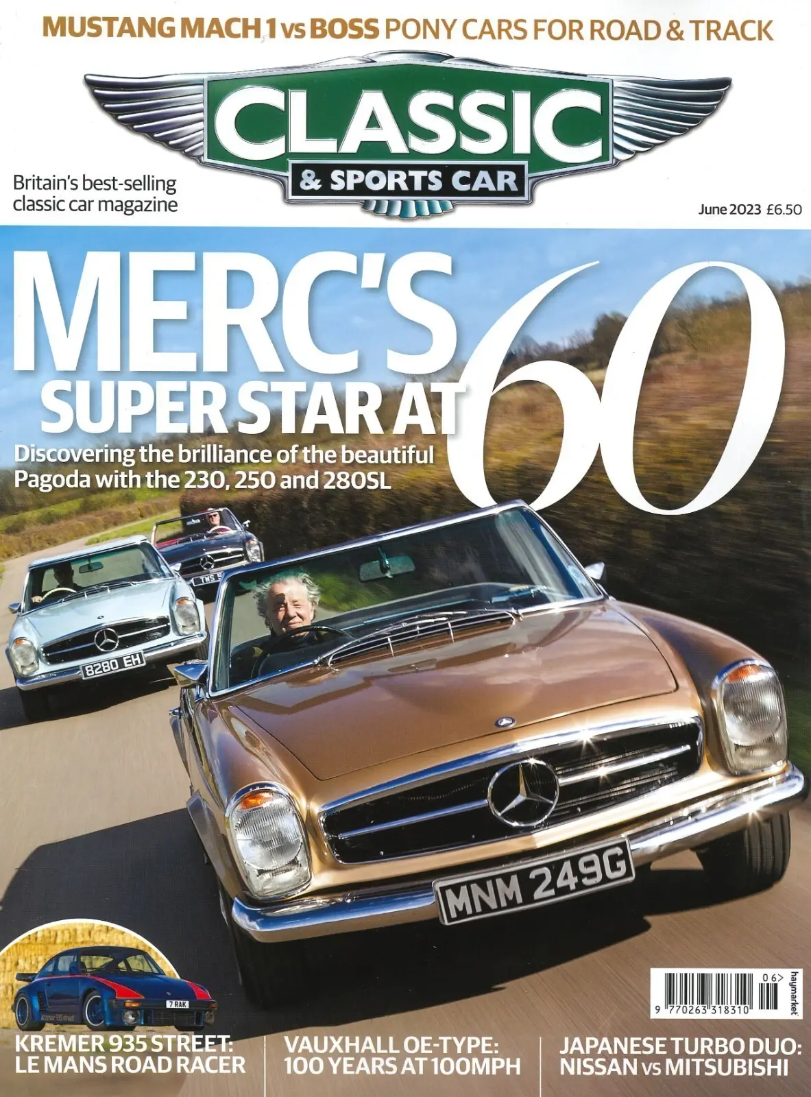 Classic &amp; Sports Car Magazine, Mercedes Pagoda, Nissan, Mitsubishi, June 2023
