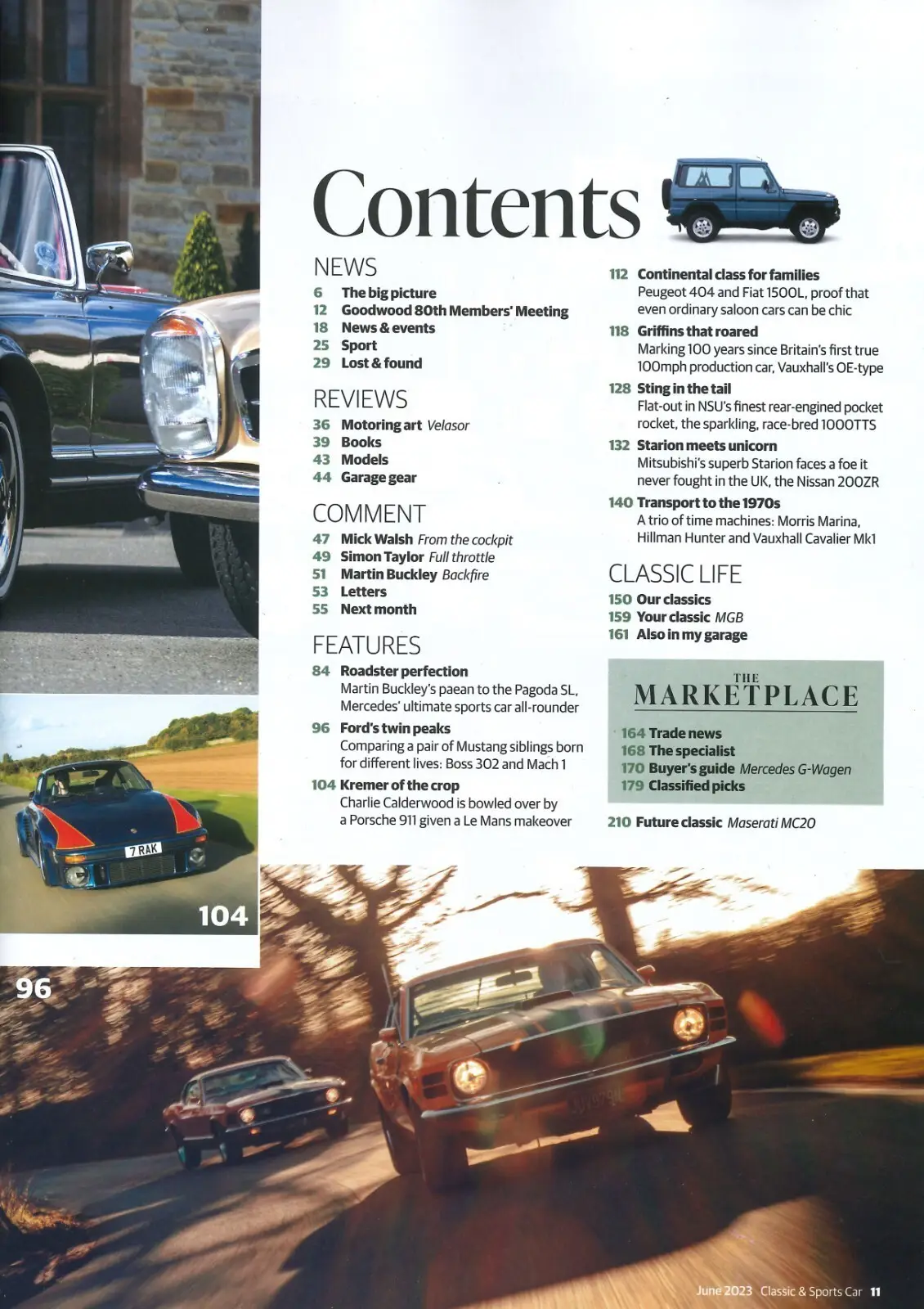 Classic & Sports Car Magazine, Mercedes Pagoda, Nissan, Mitsubishi, June 2023 - image 2 | Free standard UK delivery included | Discount Quality Products